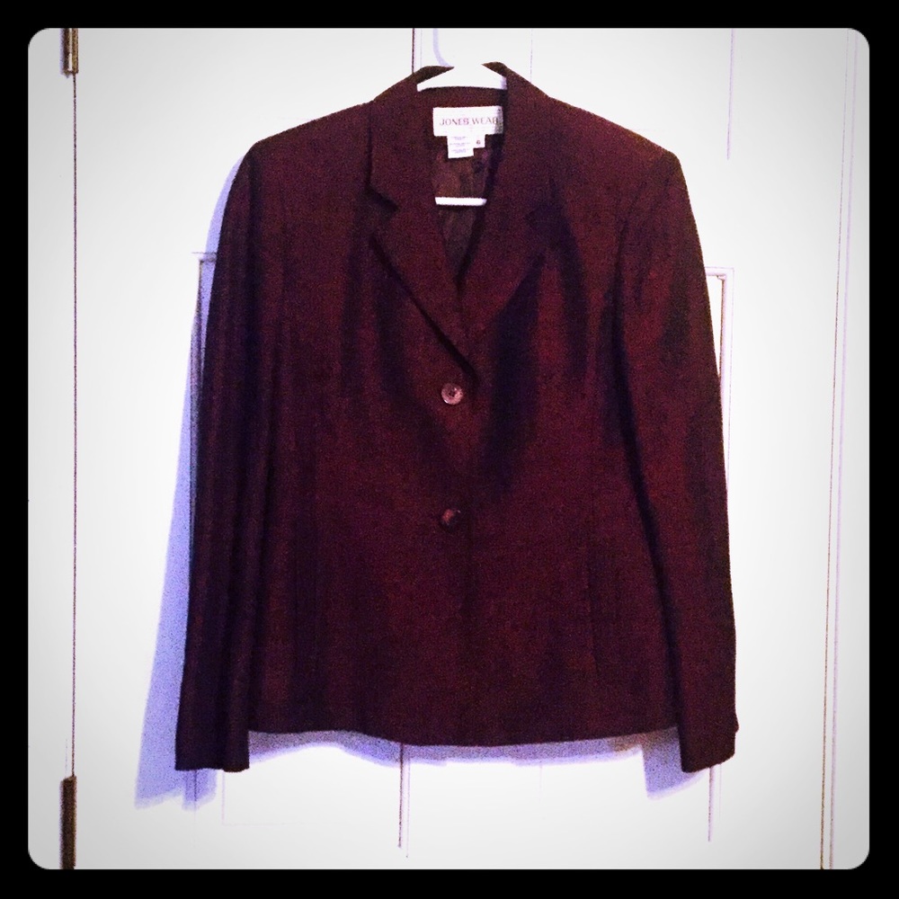 Jones Wear linen/rayón deep red blazer